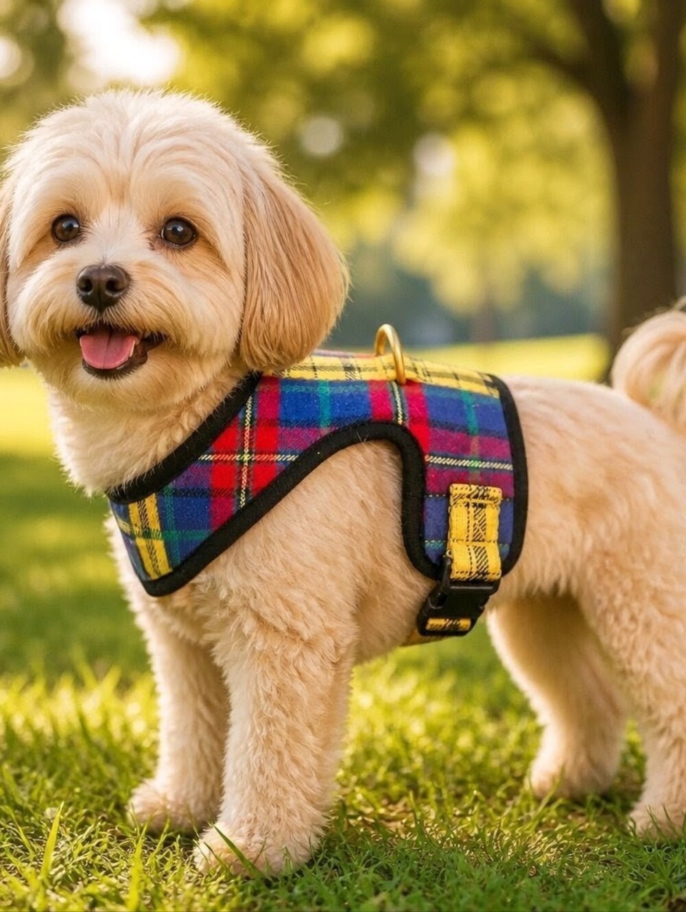 Petco Yellow Plaid Adjustable Dog Collar - Classic Tartan Style #686